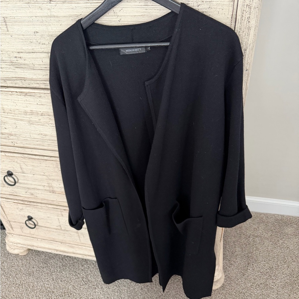 Black Open Front Coat
